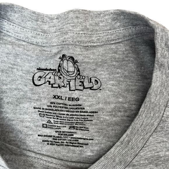 Garfield Women’s XXL Slacker Gray Short Sleeve Cotton Shirt NEW Orange Cat - Picture 4 of 4